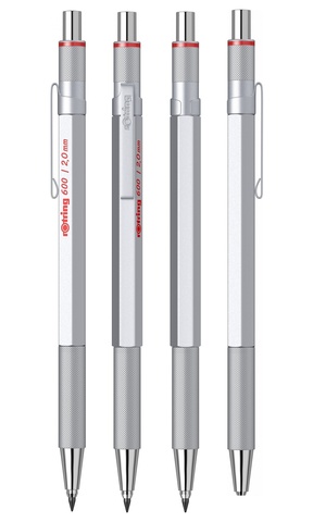 Карандаш механический Rotring 600 Matte Silver, 2,0 mm (1911703)