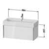 Duravit XViu Тумба подвесная 397x984x454мм, для раковины #235010, 1 ящик, цвет: белый глянцевый/champagne matt XV42370B122