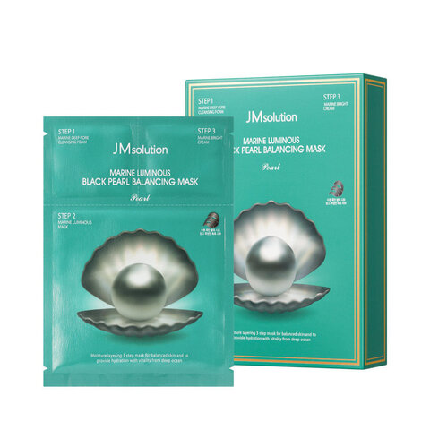 JMSolution Marine Luminous Black Pearl 3 Step трехшаговая очищающая маска с экстрактом черного жемчуга