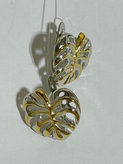 Монстера (серьги из серебра)