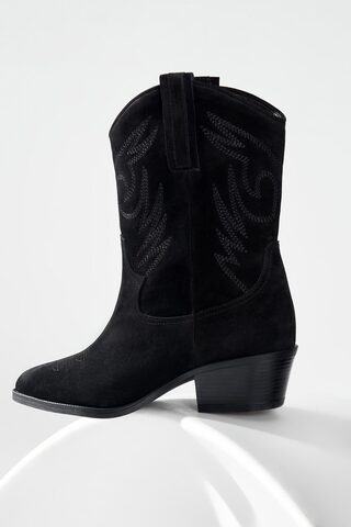 Казаки миди из натуральной замши BELLE / черный