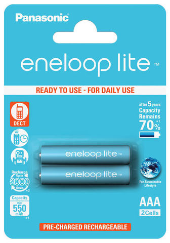 аккумулятор Panasonic 550 mAh R03/AAA Eneloop Lite-2BL