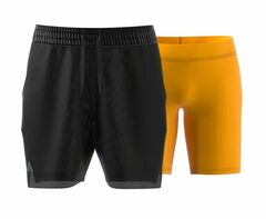 Теннисные шорты Adidas Tennis Heat.Rdy Shorts And Inner Shorts Set - black/spark orange