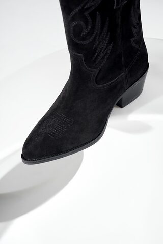 Казаки миди из натуральной замши BELLE / черный