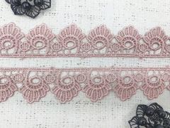 Кружево плетеное, ш. 3 см, пыльная роза