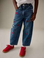 Джинсы с вышивкой для девочки Next B51-935, Синий