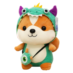 Собачка в костюме динозавра 60см