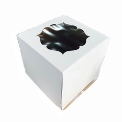 Коробка для торта с окошком 330*330*300 мм (белая), 50шт