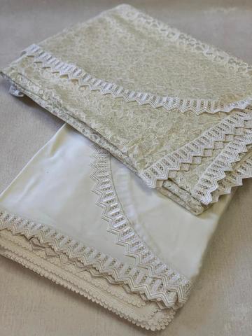 Набор скатертей 2шт 190х290 и 12 салфеток Gamba 1312 Panna сливочный