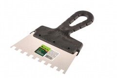 Шпатель 150мм, зуб 8х8мм, из нержавеющей стали, пластмассовая ручка, Сибртех, 85471