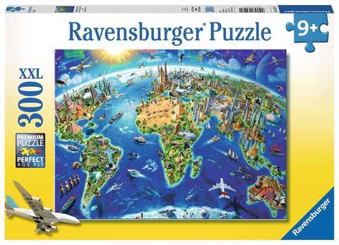 Puzzle World Landmarks Map 300pc