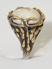 Габби М-опал(серебряное кольцо с позолотой)