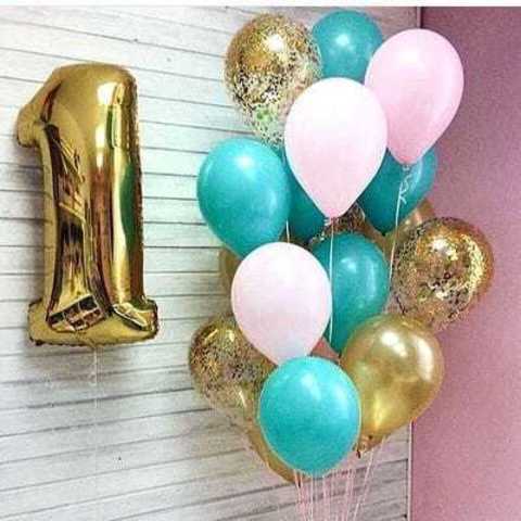 гелиевые шары на годик девочке, латексные и фольгированные шары на день рождения