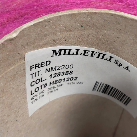 Смесовка с альпакой MILLEFILI FRED 220 фуксия с коричневым