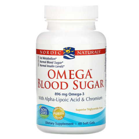 Nordic Naturals, Omega Blood Sugar, 1000 мг, 60 мягких желатиновых капсул