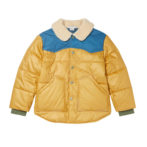 Желтая Куртка Stella McCartney Kids для мальчиков (Waxed Cotton Teddy Puffer)