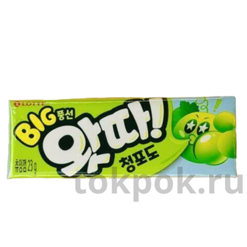 Жевательная резинка Lotte What a Big Bubble Gum, вкус зеленого винограда, 23 гр
