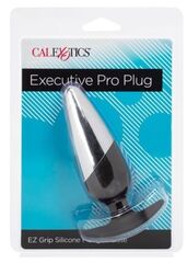 Серебристо-черная анальная пробка Executive Pro Plug - 12,75 см. - 