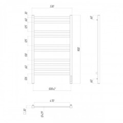 Полотенцесушитель электрический Lemark Melange - LM49910Z (П10 500x900), диммер справа, хром