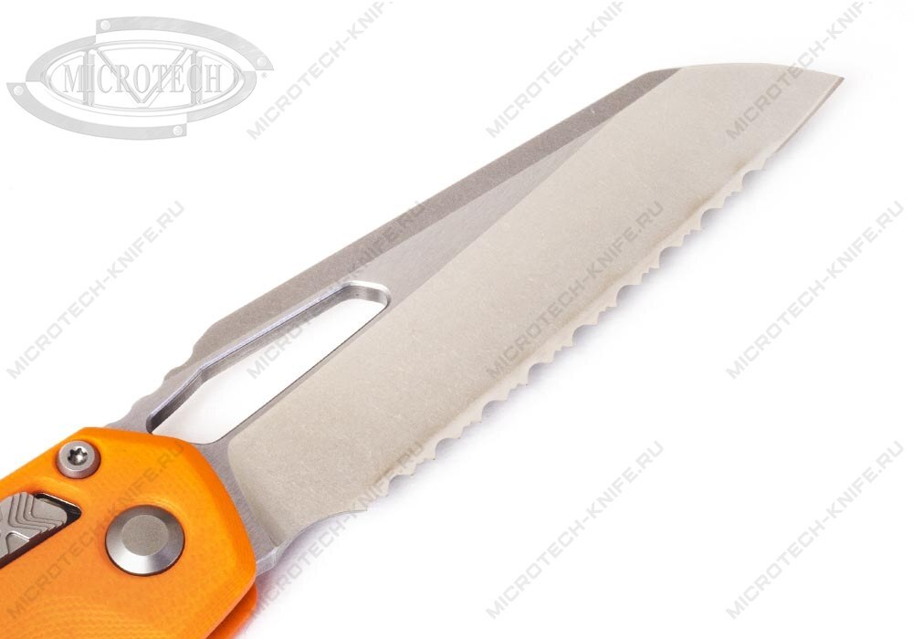 Нож Microtech MSI 210-12FRGTOR RAM-LOK FRAG Orange G10 Full Serrated - фотография 