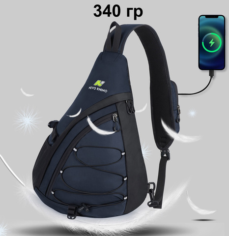 Картинка рюкзак однолямочный Nevo Rhino 9070 Navy Blue - 5