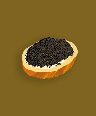 Открытка Бутерброд с черной икрой