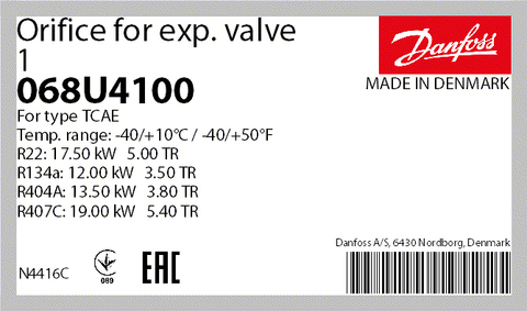 Клапанный узел в сборе Danfoss TCAE 068U4100