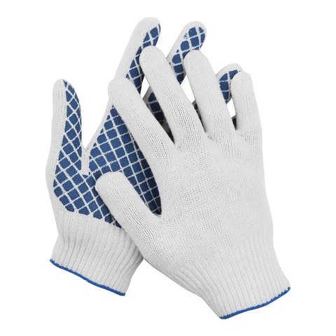 DEXX  с ПВХ покрытием (облив ладони), 10 пар, х/б 7 класс, перчатки рабочие (114001-H10)