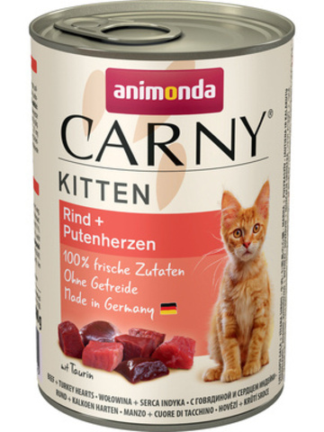 Animonda Carny Kitten консервы с говядиной и сердцем индейки для котят 400г