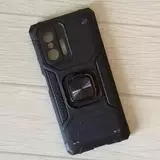 Противоударный чехол Strong Armour Case с кольцом для Xiaomi 11T, 11T Pro (Черный)