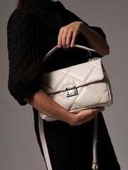 Сумка кожаная на плечо ванильное молоко