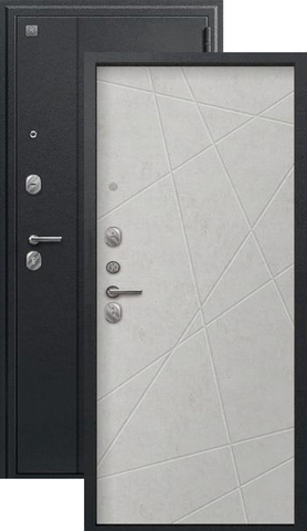 Дверь входная Сезам А-03 (2025), 2 замка, 1 мм металл, (черный сатин+светлый бетон)
