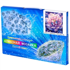 
          Алмазная мозаика Alingar, на подрамнике, с полным заполнением, (глянц), 20х30 см, 19 цветов, "Бабочка на пионе"