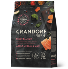 Grandorf Fresh Dog Potato корм сухой беззерновой для собак средних и крупных пород лосось,батат