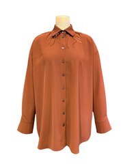 Блуза овер с перьями