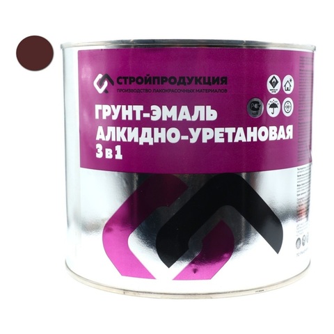 Грунт-эмаль 3 в 1 КОРИЧНЕВЫЙ (банка 2,5 кг, 1.92л)