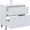 Aquanet 345382 Тумба с раковиной Вега 80 (Flat) напольная 2 ящ. цв. белый глянец (345382)