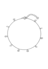 Браслет на ногу из серебра с открытыми фианитами