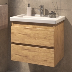 Тумба под раковину Фуста 600-0-2 (Фостер) навесная дуб золотой