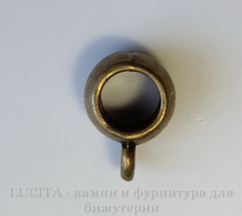 Бейл гладкий 11,5х8 мм (цвет - античная бронза)