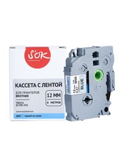 Кассета с лентой S'OK by Sakura Printing TZE531 для Brother, черный на синем, 12мм, 8м, наклейка
