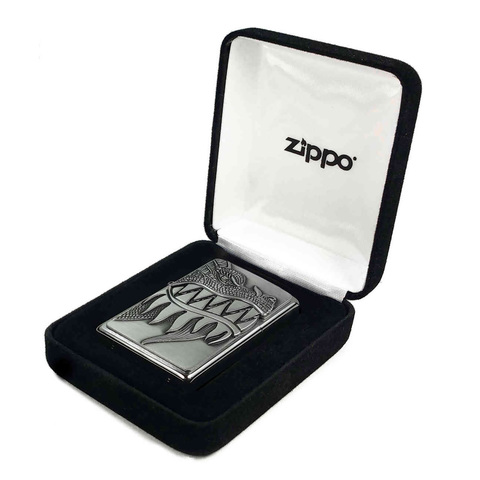 Зажигалка Zippo 200 Fire Breathing Dragon, латунь/сталь серебристая с покрытием Brushed Chrome