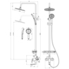 Lemark LM11462C Смеситель Lemark Verba для ванны и душа с регулируемой высотой штанги и верхней душевой лейкой "Тропический дождь" (LM11462C)