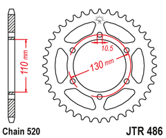 Звезда задняя JTR486.45ZBK для Kawasaki EX250R Ninja