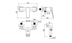 Смеситель с гигиеническим душем Lemark Bronx - LM3718BL
