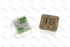 Кнопка (кнопочный модуль) KA302-S-R "18 этаж", квадратная, статическая красная подсветка, Брайль