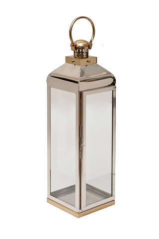 Подсвечник нерж.сталь/стекло h72 см