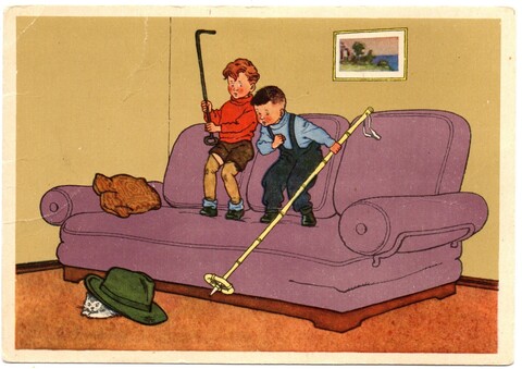 Открытка Живая шляпа Г. Вальк 1956 г XF