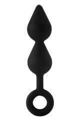 Черный анальный стимулятор XL Double Drop Plug - 20 см. - 