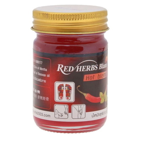 Тайский красный бальзам жгучим перцем Чили Red Hot Balm, 200 мл.